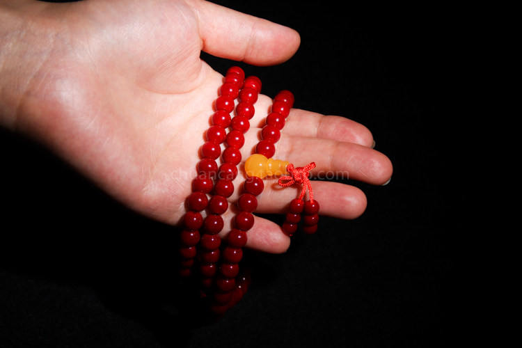 佛学修法怀业大自在祈祷文红念佛珠8mm手项链色达佛学院随喜包邮