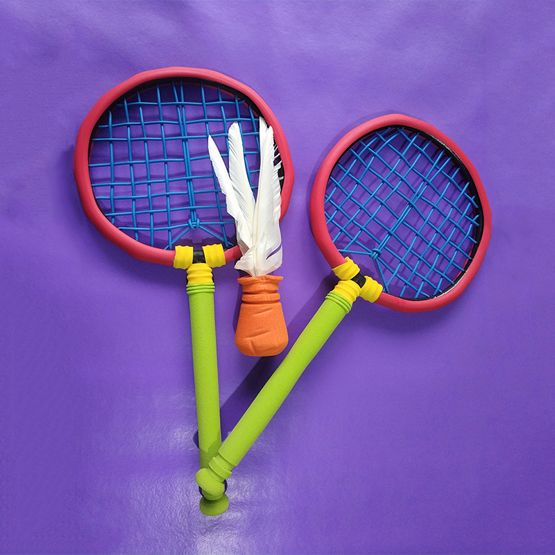 泰国金戏宝弹性布网羽毛球拍儿童户外健身运动体育活动感统训练器材