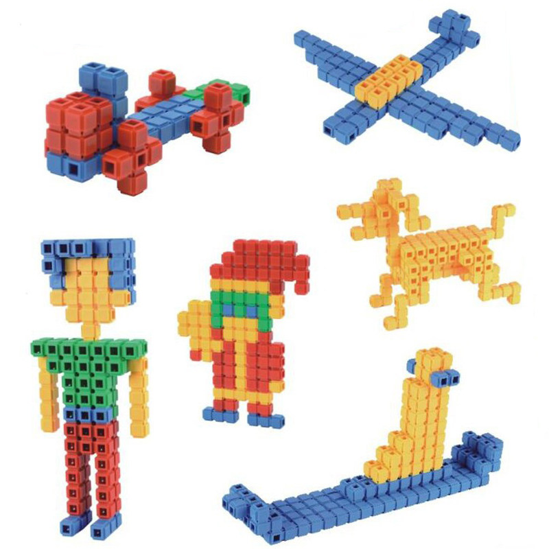 潜力巧妙方块积木420件宝宝趣味颗粒拼装拼搭塑料积木