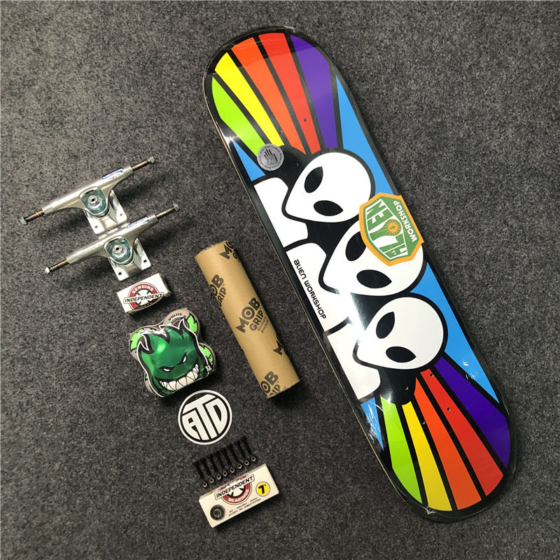 滑板alienworkshop美国高端双翘技巧专业independent双空滑板