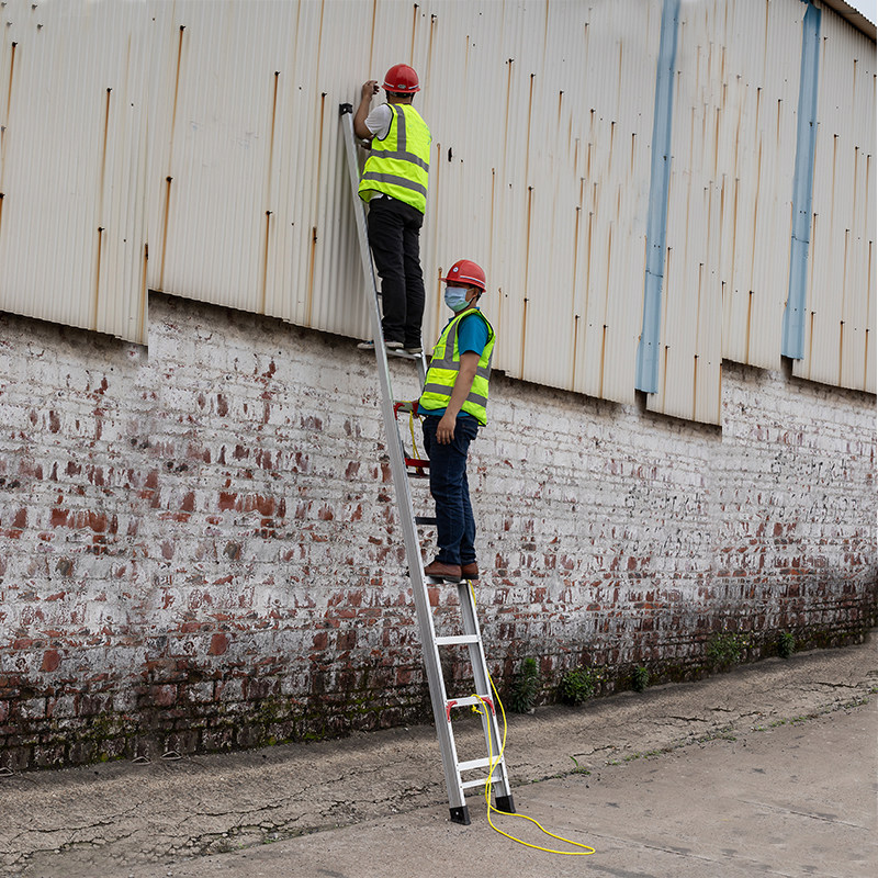 工程梯子铝合金家用单面两联升降伸缩加厚登高家用梯