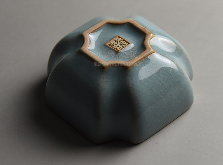 汝州原产地大观汝瓷茶具茶杯 抽角杯 一级品 朱家汝窑 朱法喜作品