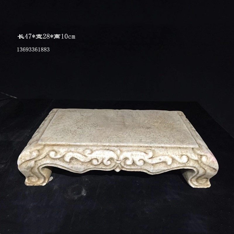 精品做旧汉白石雕刻石墩茶台阳台花盆佛像底座石雕