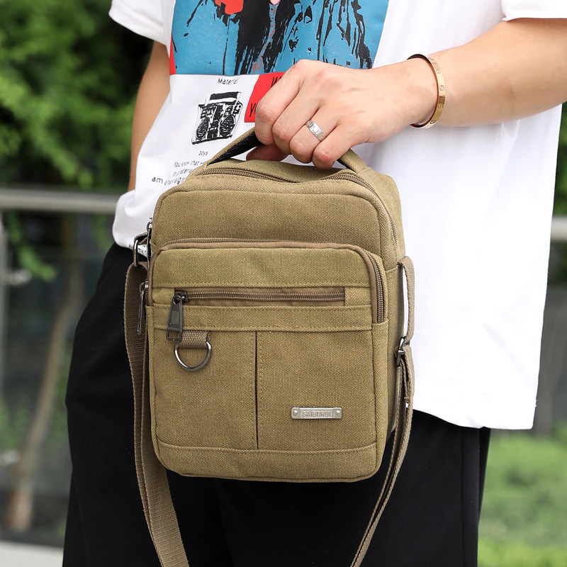 老人包男式男式爸爸中老年男士帆布包运动休闲旅行单肩男士包袋