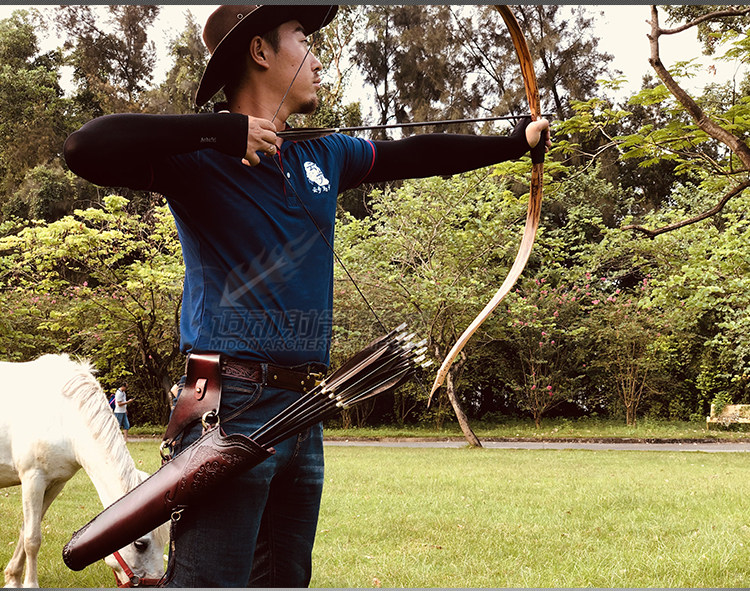 美猎传统弓箭囊箭袋箭筒箭壶手工复古真皮牛皮带磁吸腰囊锋羽玖艺