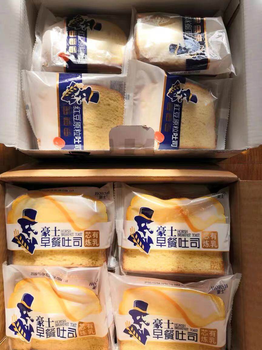 豪士早餐吐司炼乳土豪乳酸菌面包片整箱豪土毫红豆西式糕点