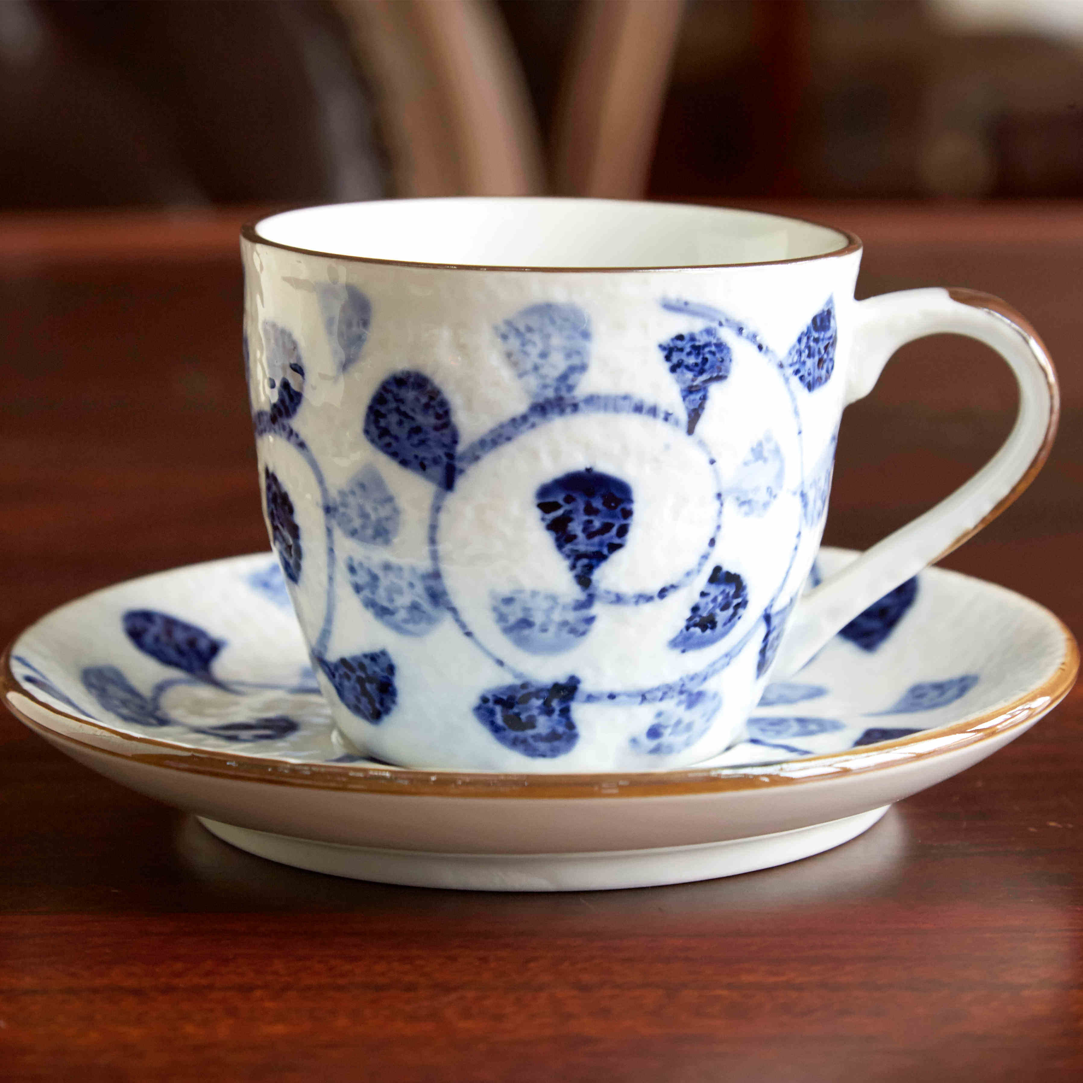 包邮送咖啡勺yami亚米日式手绘陶瓷咖啡杯碟花茶杯水杯杯子