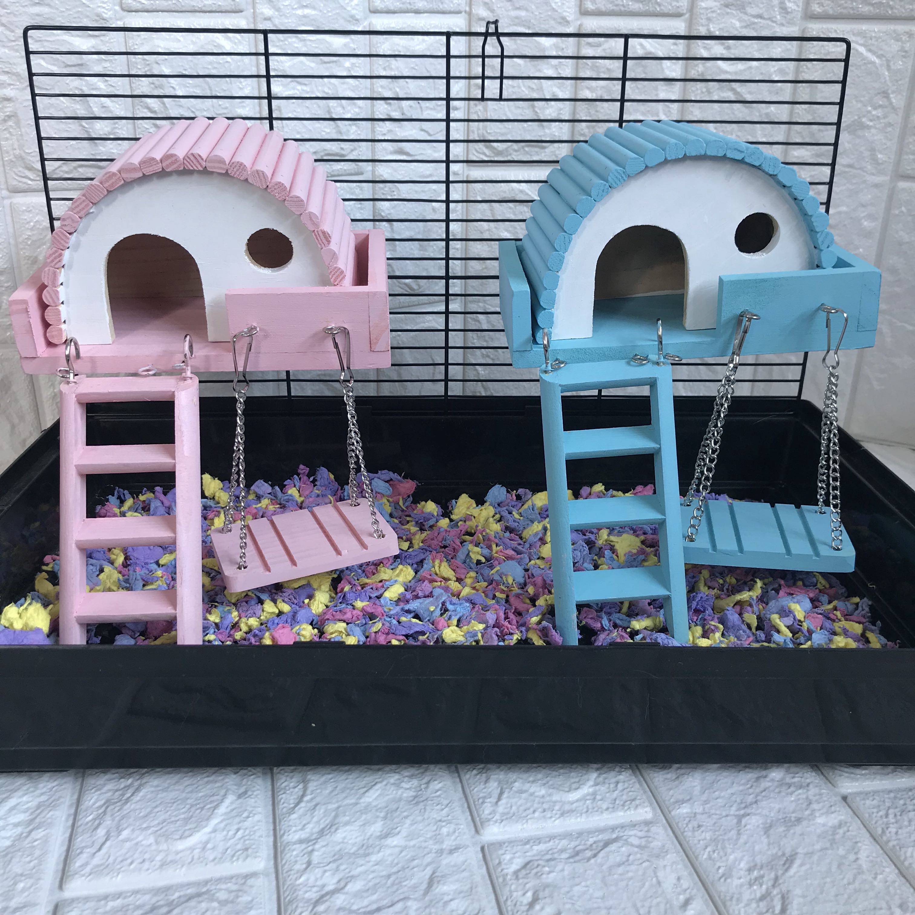 仓鼠秋千用品玩具鼠鼠生活馆吊床三件套小滑梯家具diy小窝宠物