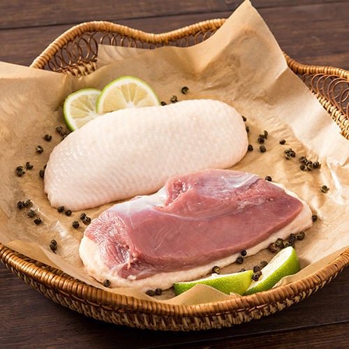 鸭胸清真500克装带皮鸭新鲜冷冻健身辅食烟熏鸭肉