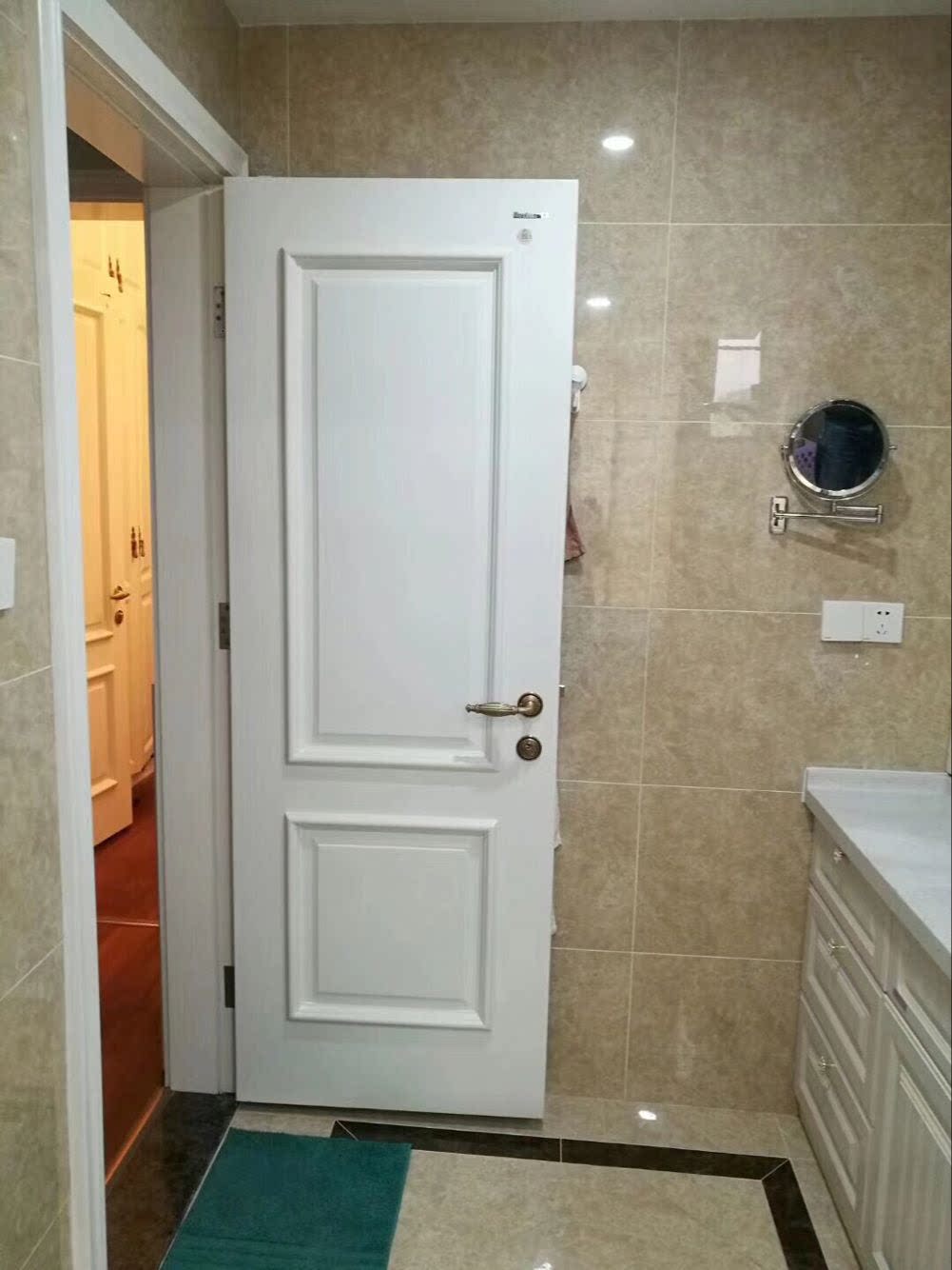 钛镁铝合金卫生间门 厕所门白色浴室门厨房门钢化玻璃平开门定制