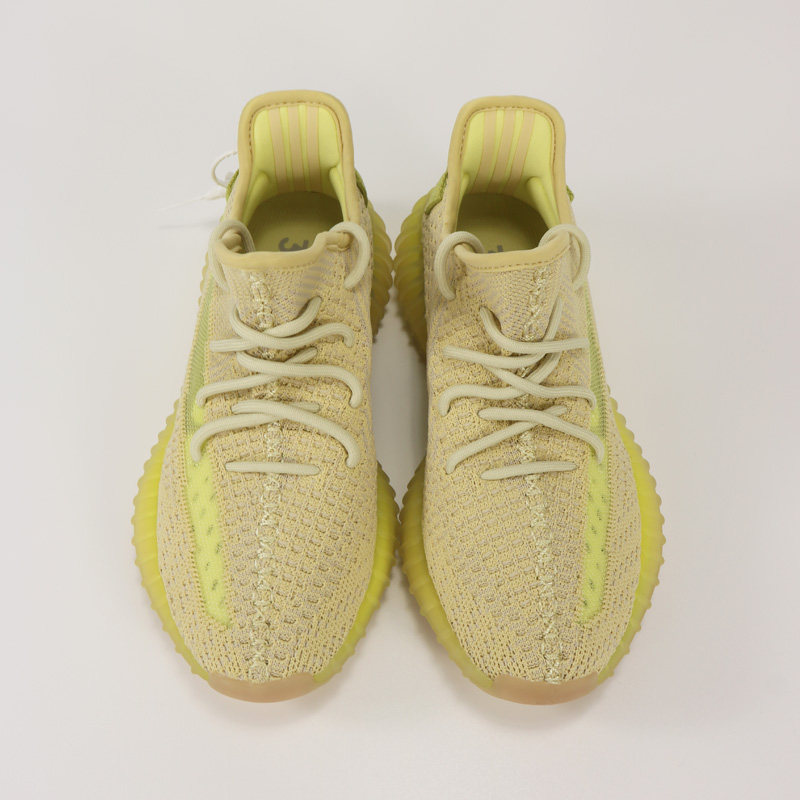 正品椰子牛鞋350v2亚麻麻黄布浅淡色侧透亚洲网面鞋