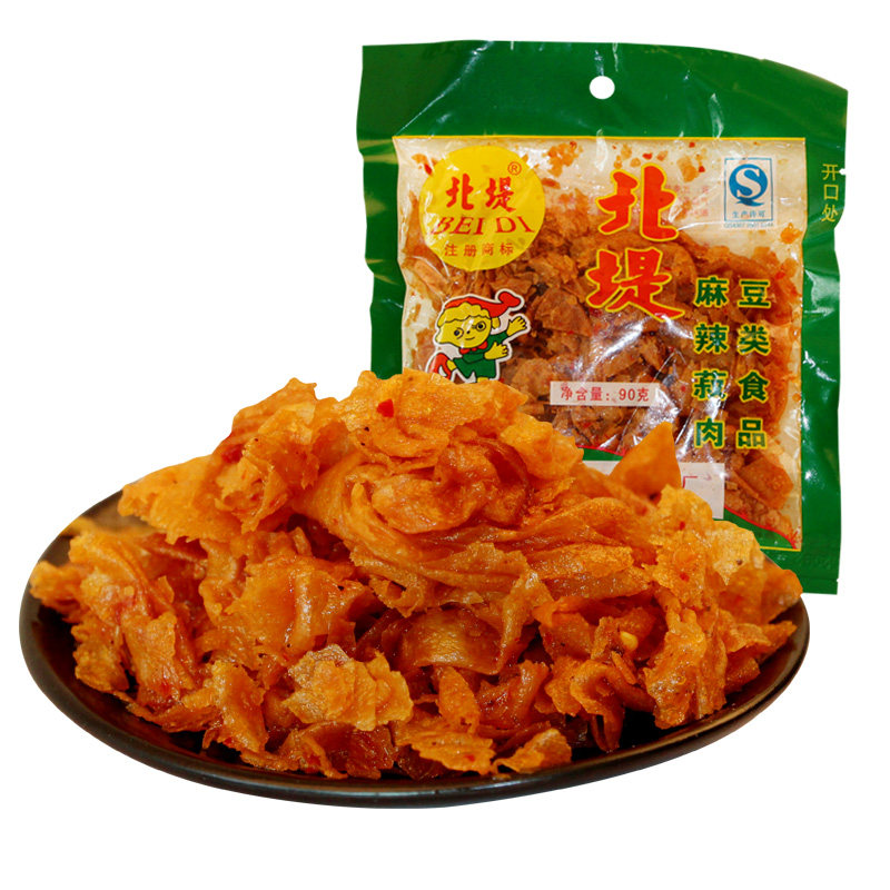 北堤麻辣肉湖南特产常德北体香辣味豆腐皮豆干豆北缇办公零食80g