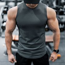 Sleeveless Kan Shoulder Vest Elastic Breathable Blouse Round Collar Speed Dry Undershirt Pure Color T Shirt