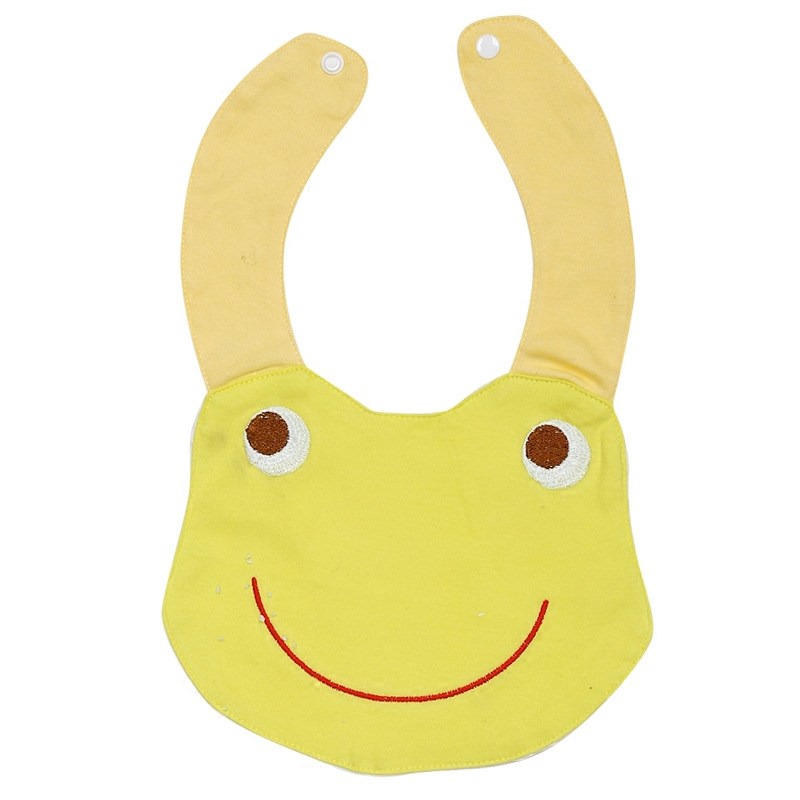 婴得宝婴儿纯棉围嘴青蛙卡通宝宝防水婴幼儿口水小围嘴