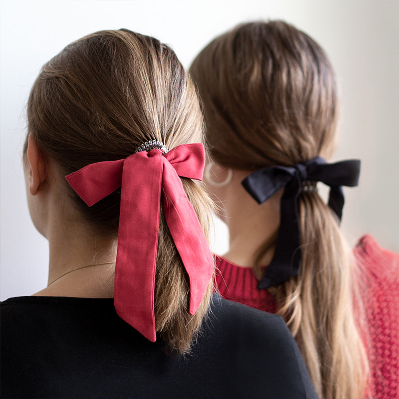 invisibobble丸子头蝴蝶结电话发绳绑发无痕丝带造型束马尾发饰女