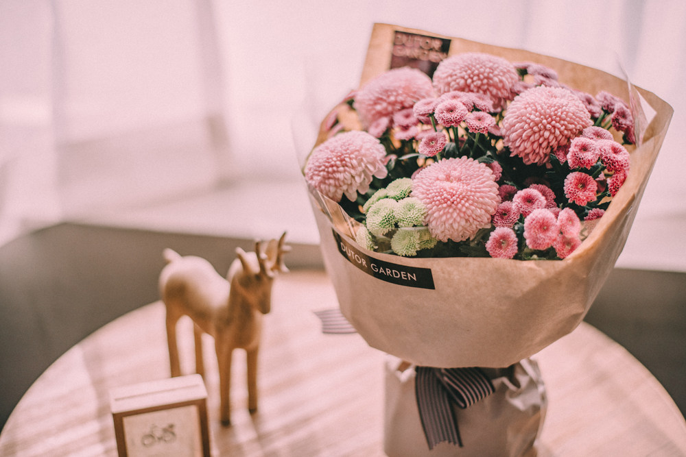 乒乓菊花束小菊文艺风小鲜花束西安鲜花速递西安送花同城闪送