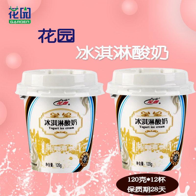 新疆特产花园冰淇淋酸奶120克12杯原味全脂浓缩酸奶