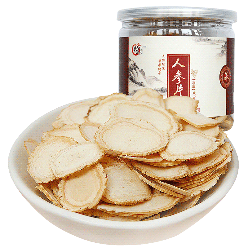 买2送灵芝 长白山人参片切片泡水泡茶人参片即食大白参片生晒参片