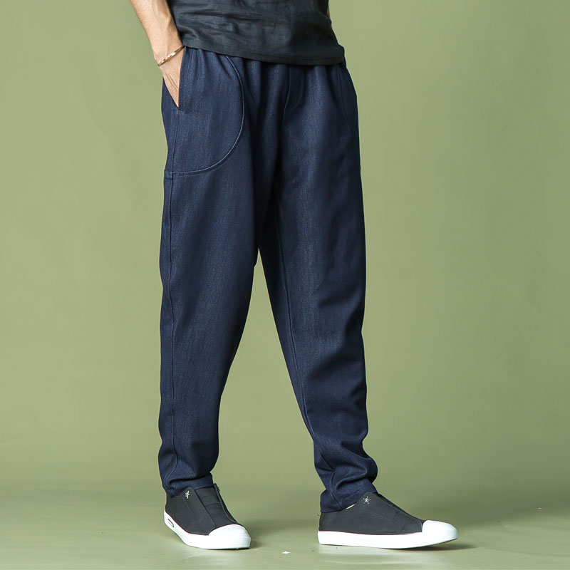 幻象元素男士四季牛仔宽松哈伦裤小脚裤加肥加码大裆裤秋季坠感潮