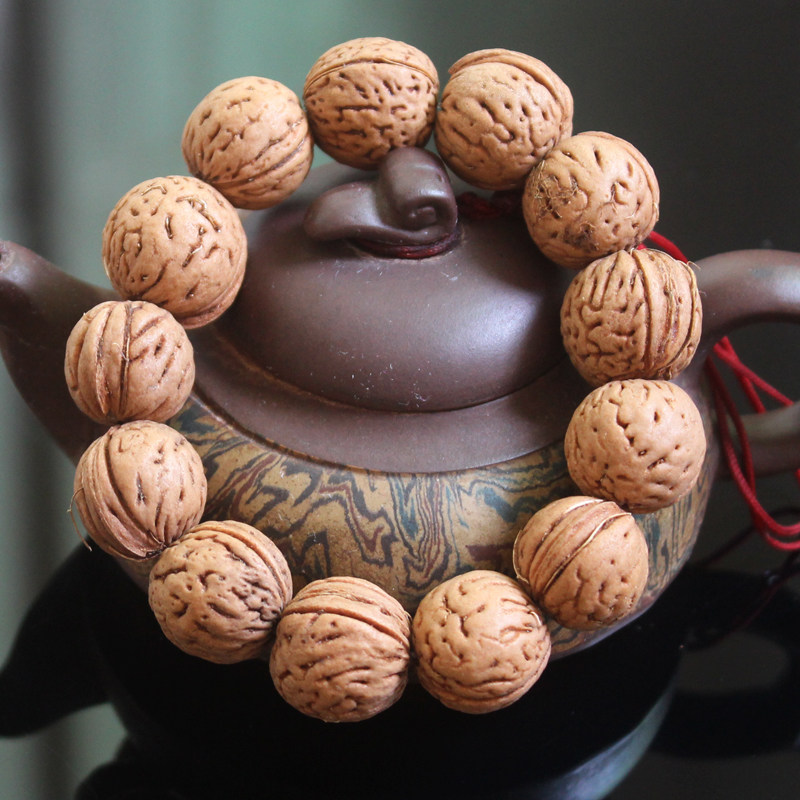 天然山桃核脑纹手文玩男女女款佛珠菩提核桃手链手串