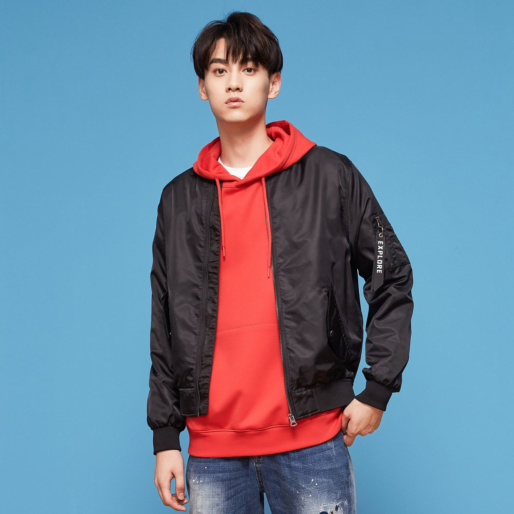 【清仓】美特斯邦威夹克男款秋冬季飞行员潮款茄克情侣外套上衣