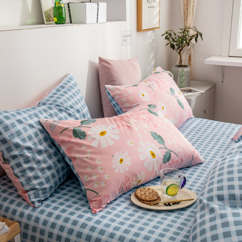 ins全棉枕套一对家用加厚纯棉枕头套学生枕芯枕套