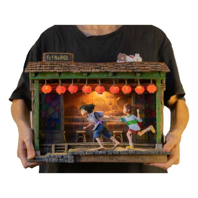 手办yygk千与千寻画廊壁画宫崎骏吉卜力千寻白龙雕像手办