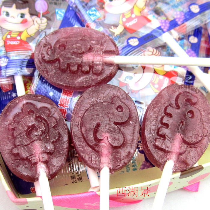 不二家葡萄棒棒糖500克散装称重婚庆喜糖糖果日本传统糖果