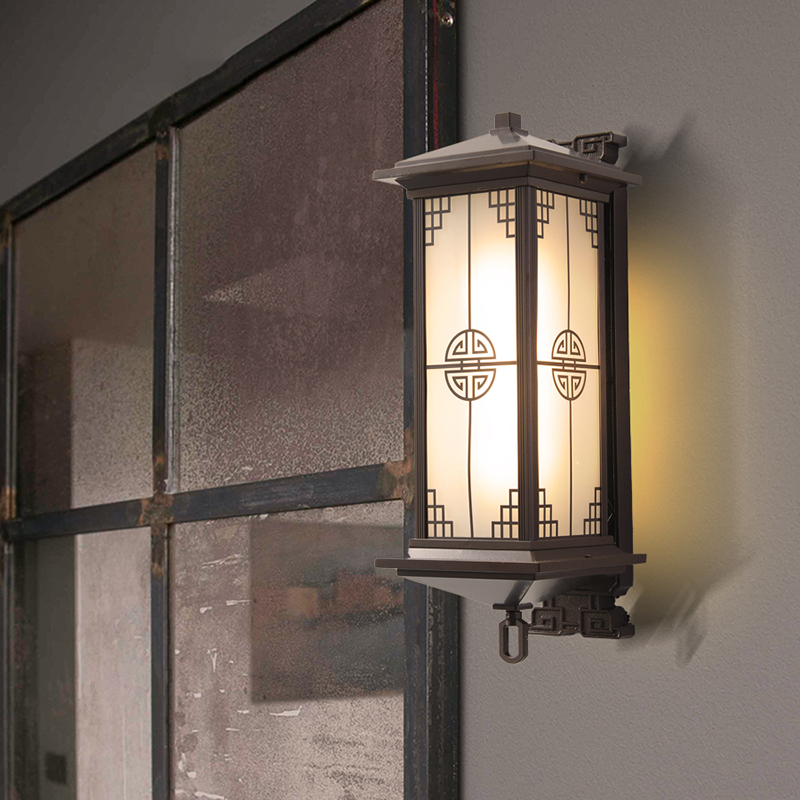 新中式墙壁防水户外阳台庭院仿古壁灯led大门口壁灯