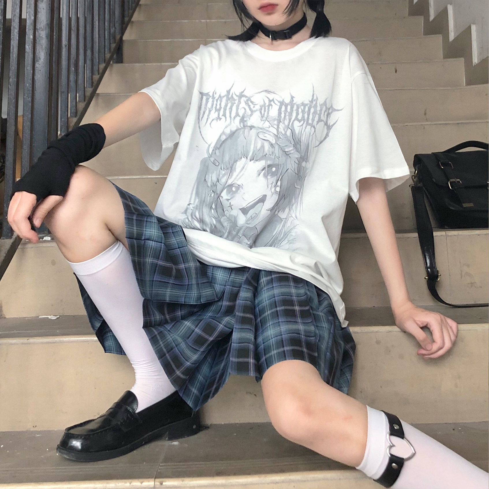 bubblelab日系穿搭二次元叛逆少女卡通动漫jkt恤