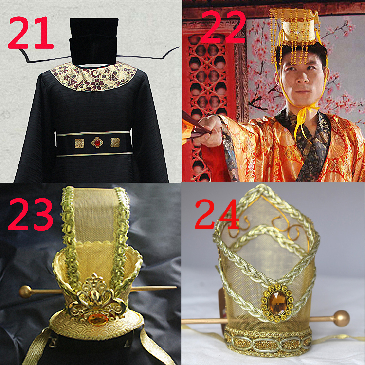 古装帽子古代头衣通天冠皇帝帝王诗人乌纱帽官帽幞头儒巾帝冕小冠