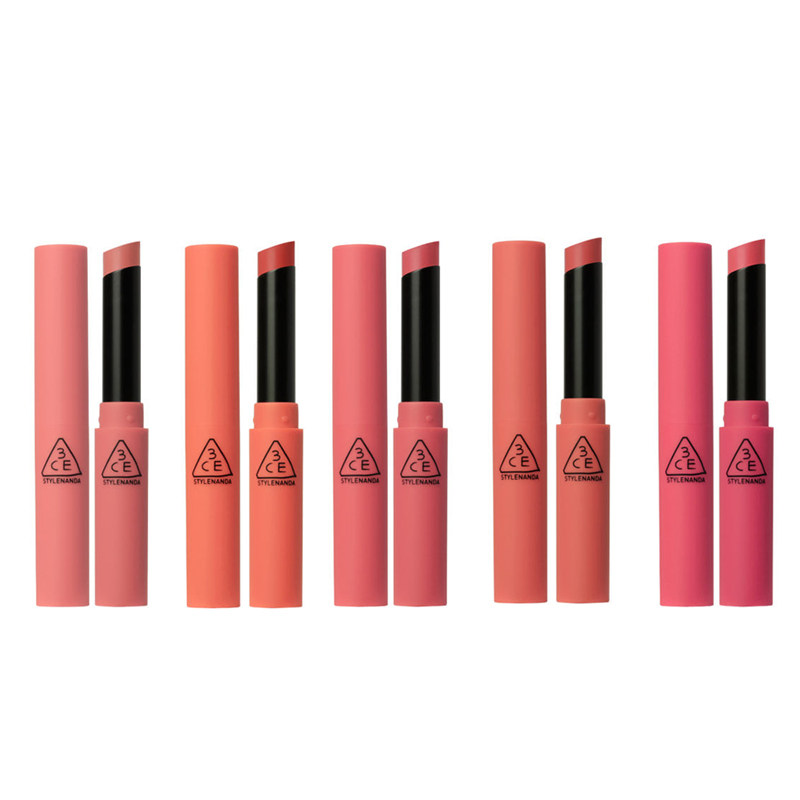 韩国3ce圆管细管口红丝绒雾面唇膏显色#peach-play#cotton-up