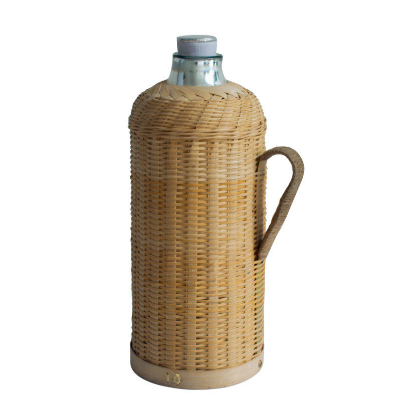 竹编热水瓶怀旧开水水瓶复古水壶老式玻璃内胆热水瓶