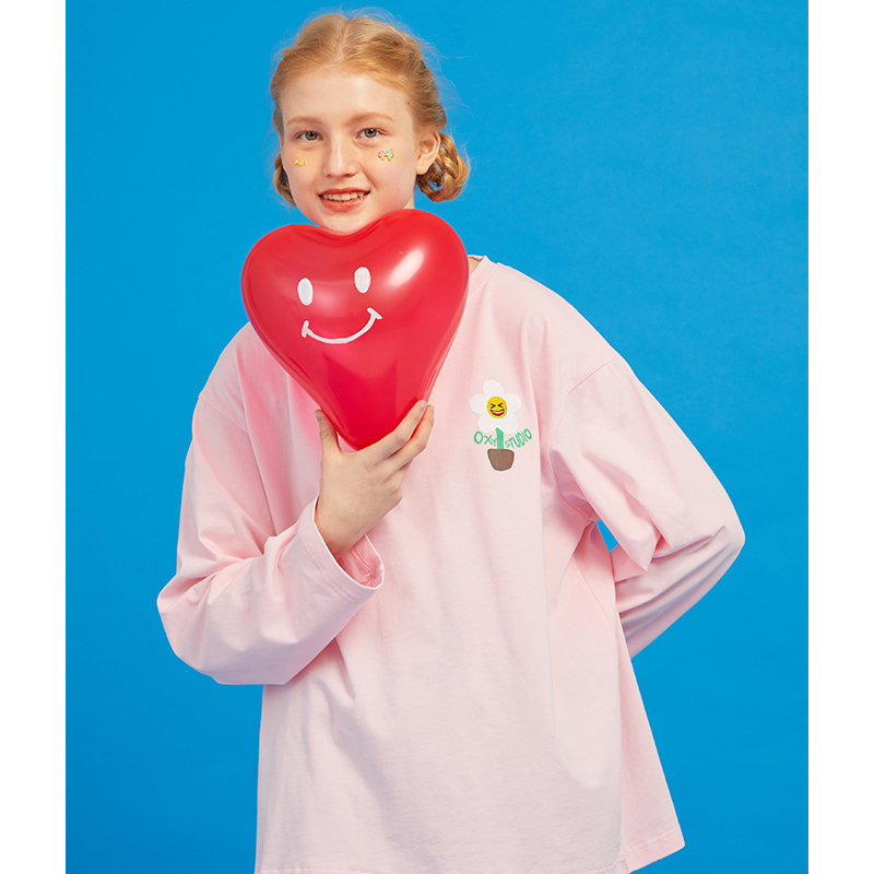 【Oxy潮牌店】Oxystudio国潮小花长袖情侣T恤圆领卫衣赖美云同款