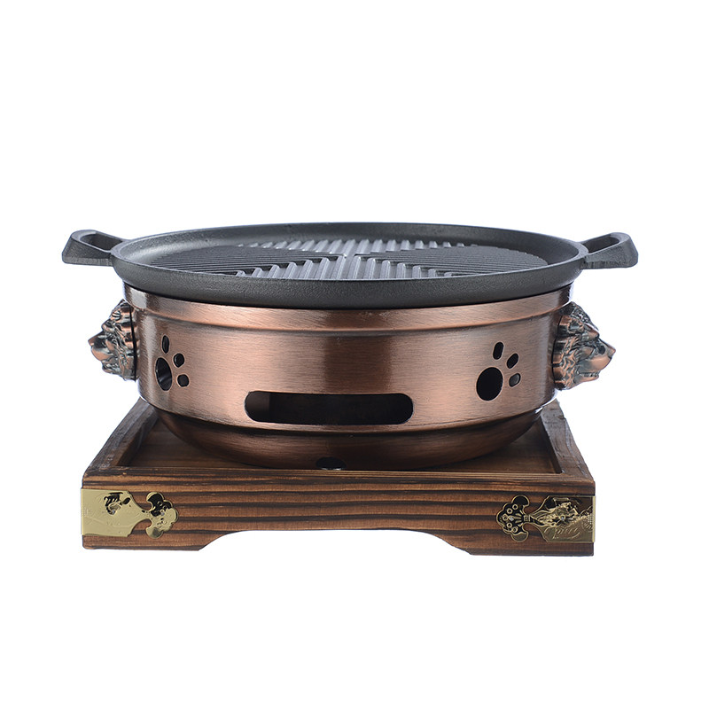 羊排炭火牛蛙商用酒精炉干锅炉餐厅不粘烤盘火锅
