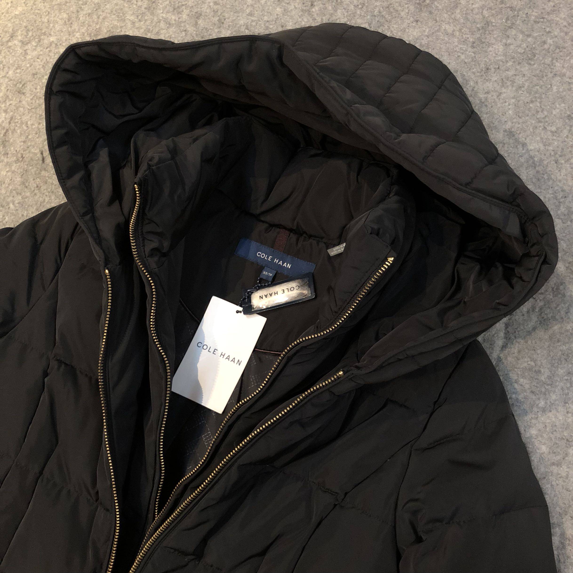 美国colehaan可汗连帽女修身超长羽绒服脚踝大衣羽绒服