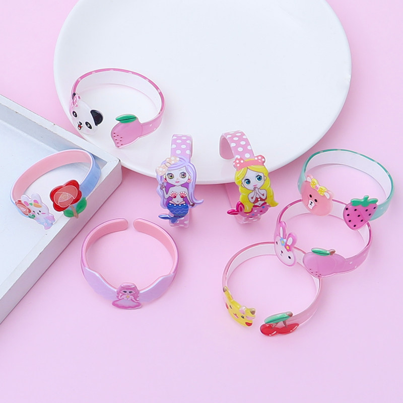 儿童可爱卡通手镯小女孩开口手环女童宝宝玩具公主首饰品塑料手链