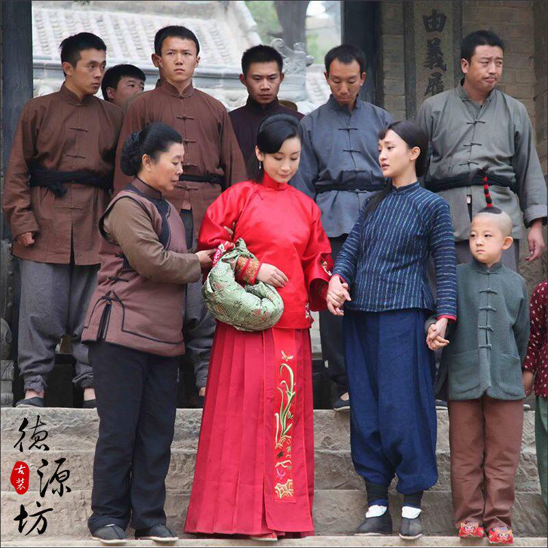 影视古装红高粱秦海璐同款晚晴民国喜服婚服新娘新郎农民演出服装