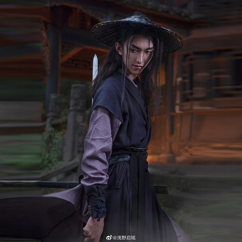 经典影视古装武侠侠客破旧棉麻沙漠剑客英雄豪杰民族服装