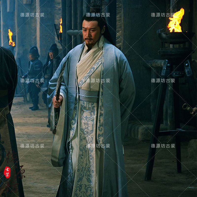 三国演义刘备诸葛亮同款经典影视古装男汉服帝王丞相棉麻演出服装
