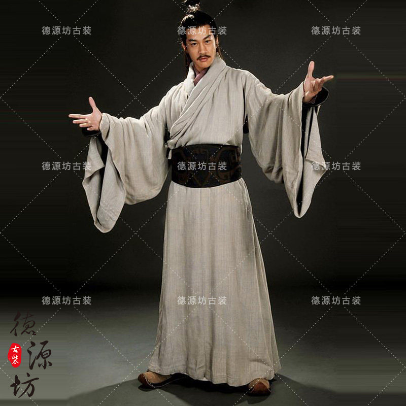 春秋战国时期何润东同款经典影视古装男老爷丞相大臣棉麻演出服装