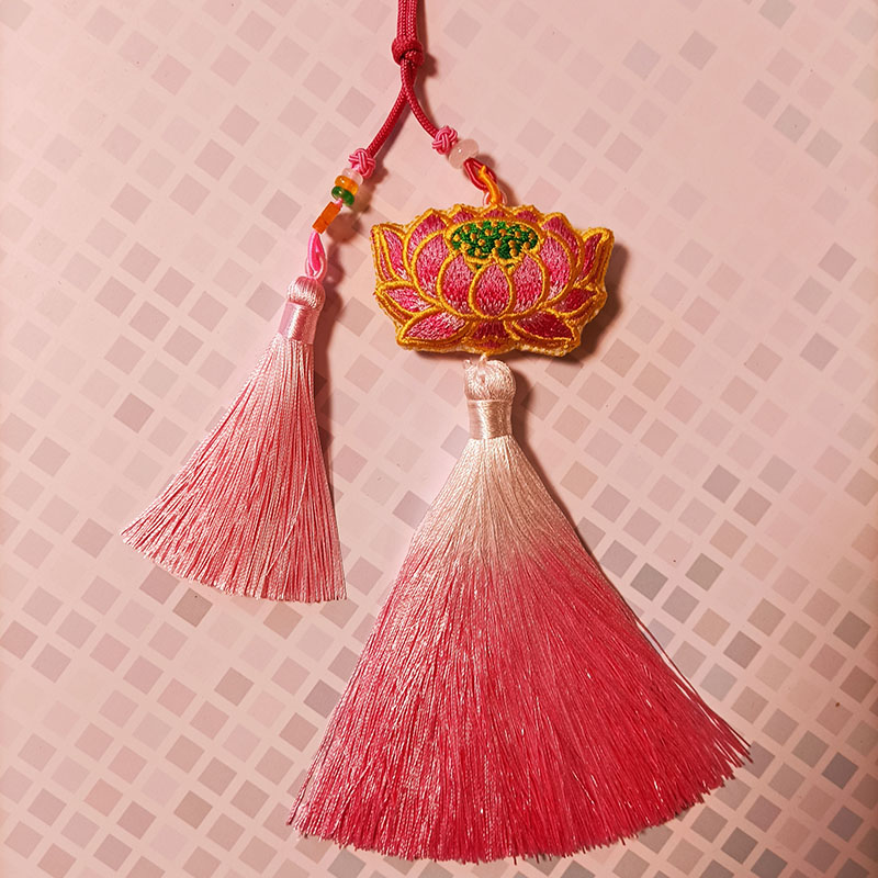 新款双面绣荷荷花刺绣香囊成品莲花绣花国潮双刺绣