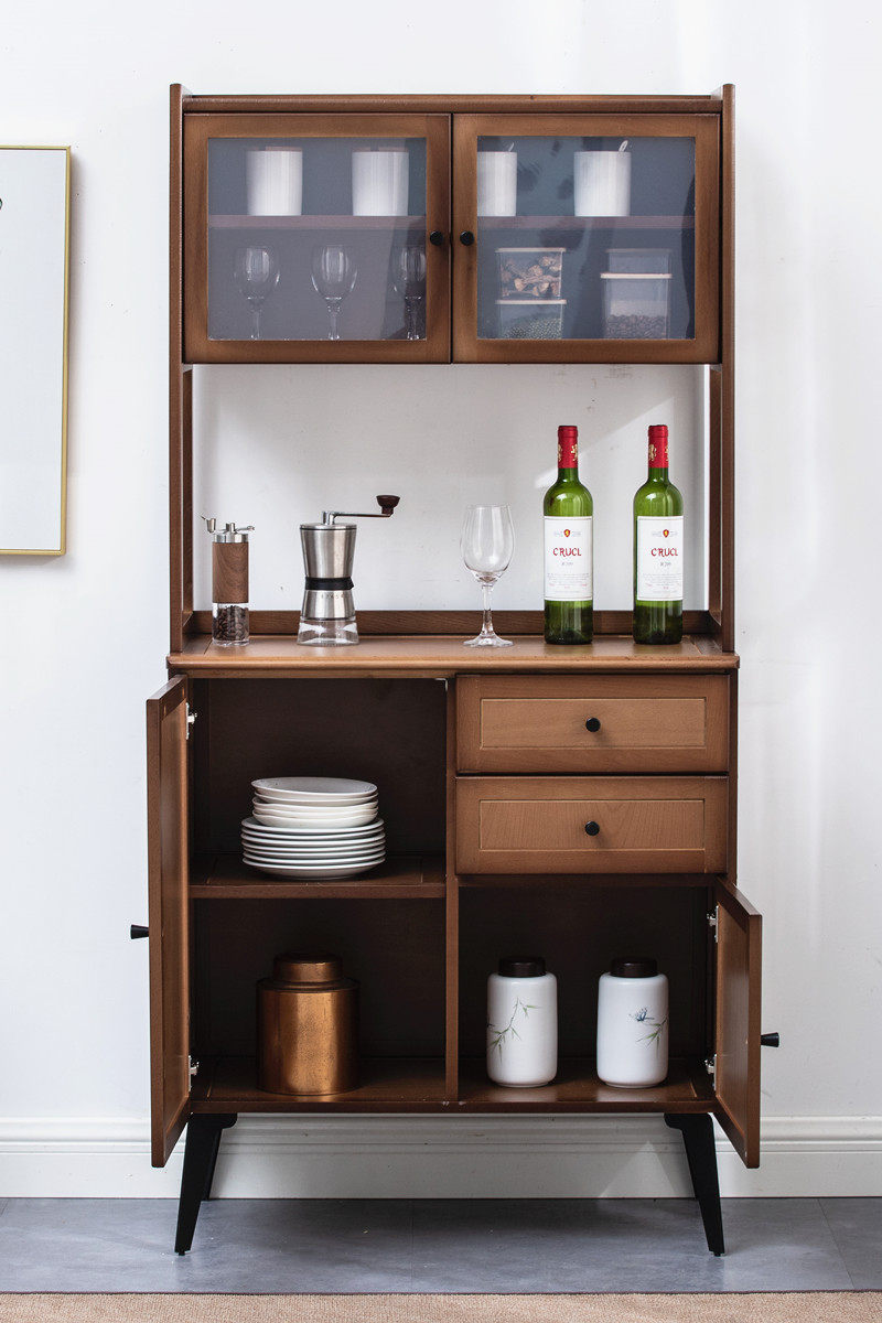 榉木餐边柜置物架简约现代现代新新款北欧高柜茶水柜餐边柜
