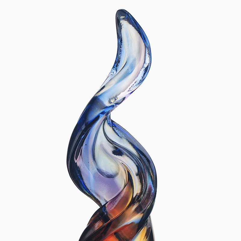 水晶琉璃火焰波浪造型艺术文娱比赛企业企业团团队奖杯