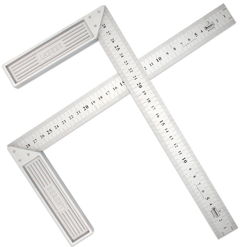 角尺百锐铝合金不锈钢90度木工尺水平尺直角尺500mm300mm钢直尺