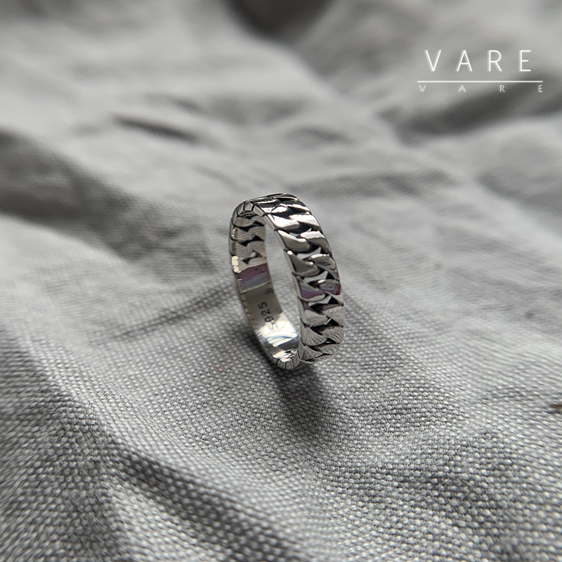 S925纯银戒指男女情侣个性简约链条指环韩版ins潮银饰情人节礼物