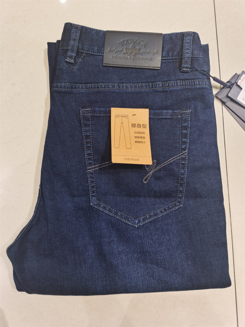 原880元雅戈尔男士夏季上新薄款休闲蓝色修身YCXZ340218FWY牛仔裤