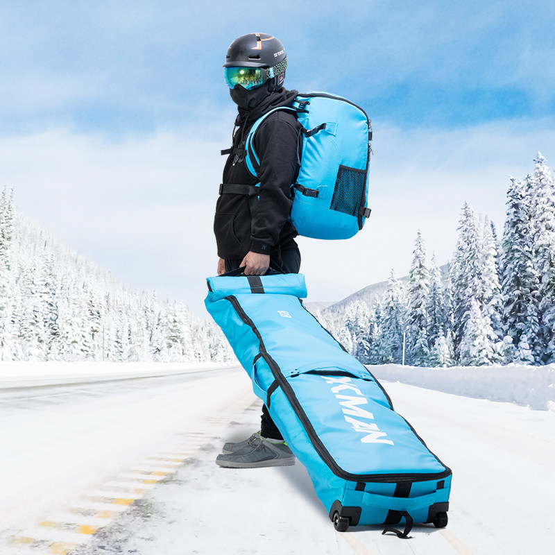 滑雪xcman滑雪板包带滚轮双板包单板包防水防水大容量滑雪专用包
