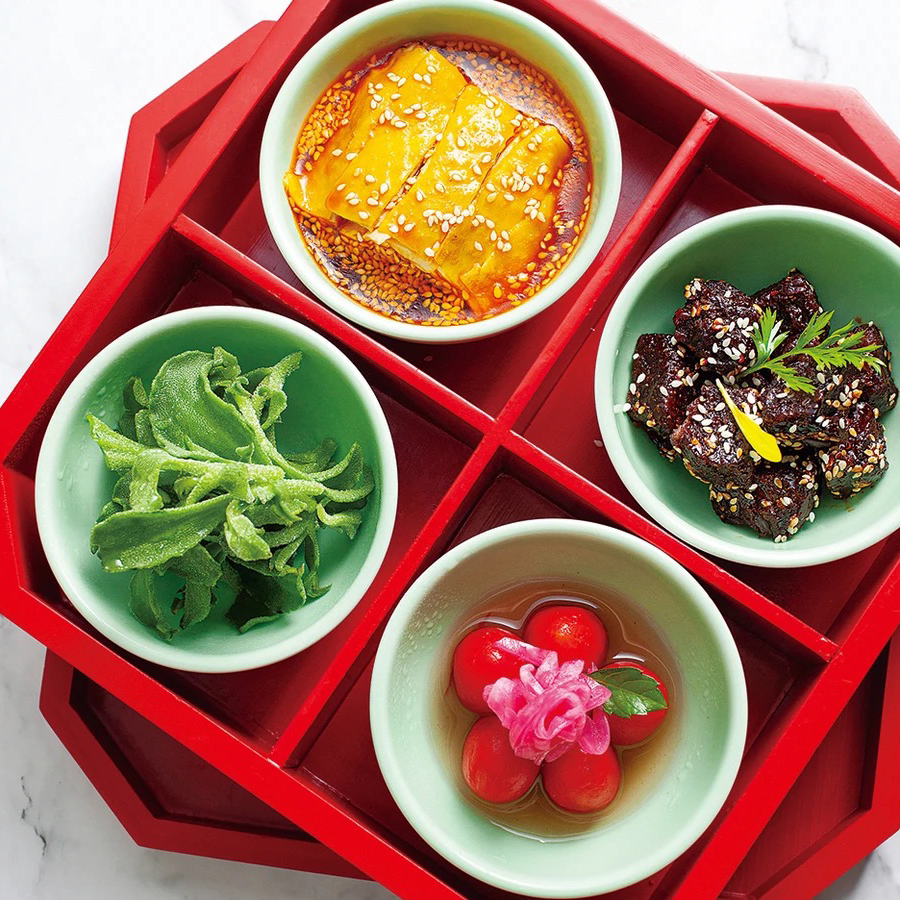 酒店创意意明档摆台会所所用凉菜点心小吃四格盘