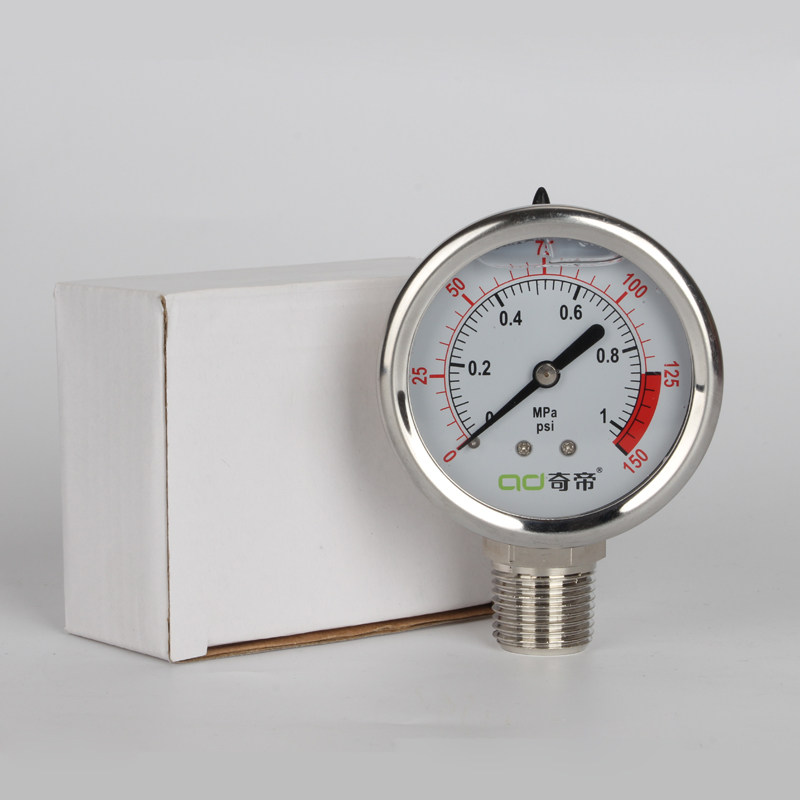 家用自来水压力表水压表 4分测试表10公斤充油耐震0-1.0mpa压力表